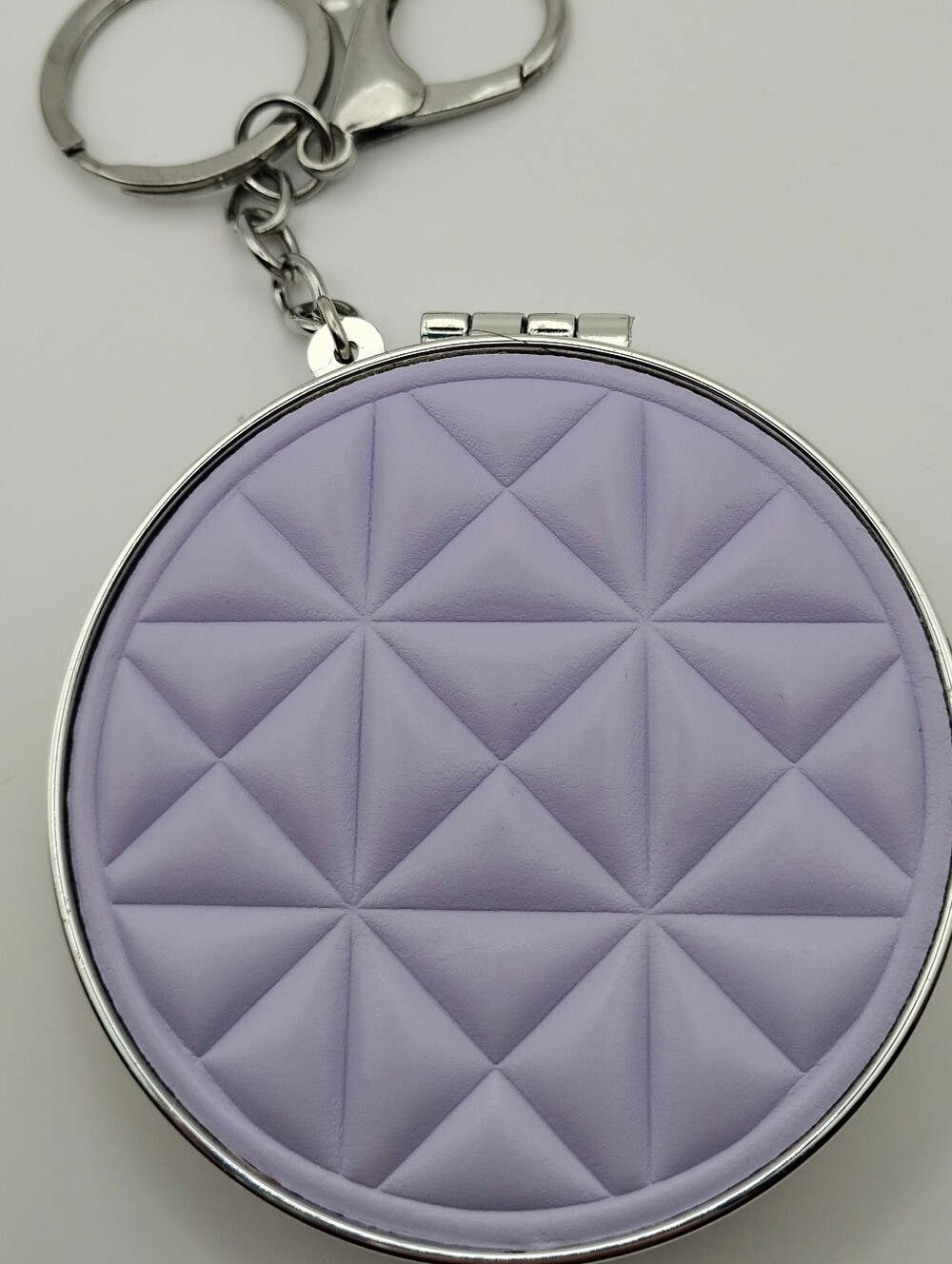 Lilac Compact Mirror Keychain with Gold Bag Charm - Picture 6 of 7